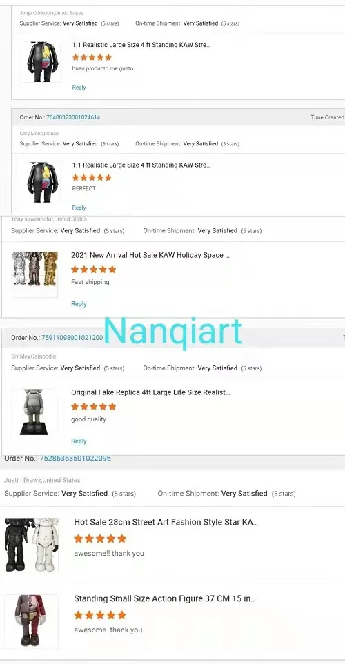 1: 1 Original Good Quality Sitting Size Kaws Replica Statue Action Figure Toys