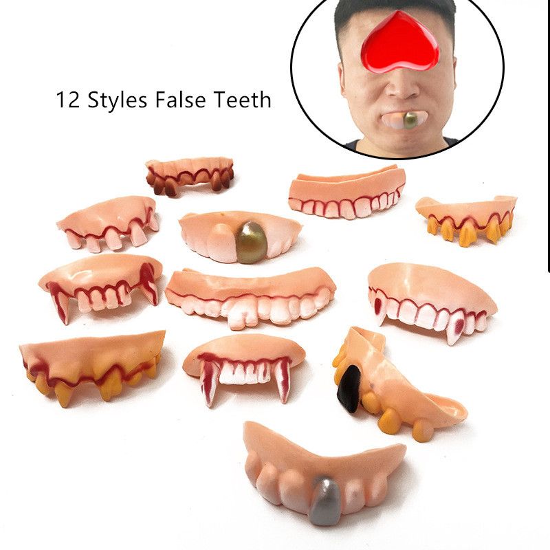 12 Styles Vampire Teeth for Halloween Dentures, Easter Products