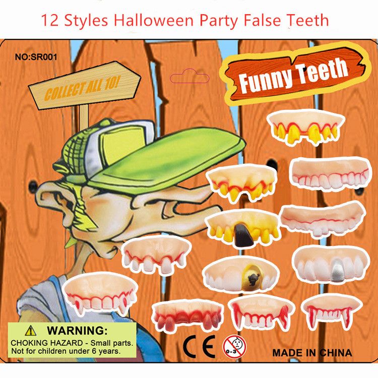12 Styles Vampire Teeth for Halloween Dentures, Easter Products