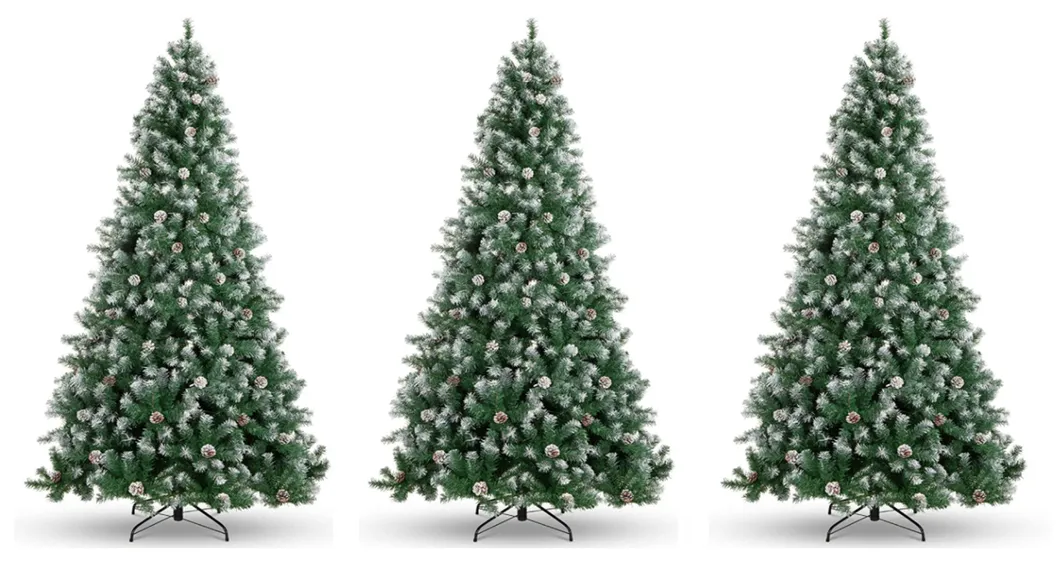 120cm 180cm 150cm Hooked Tree White Flocking Snow Hooked Christmas Tree
