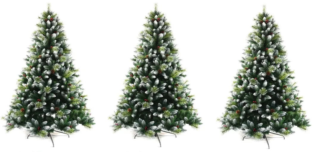 120cm 180cm 150cm Hooked Tree White Flocking Snow Hooked Christmas Tree