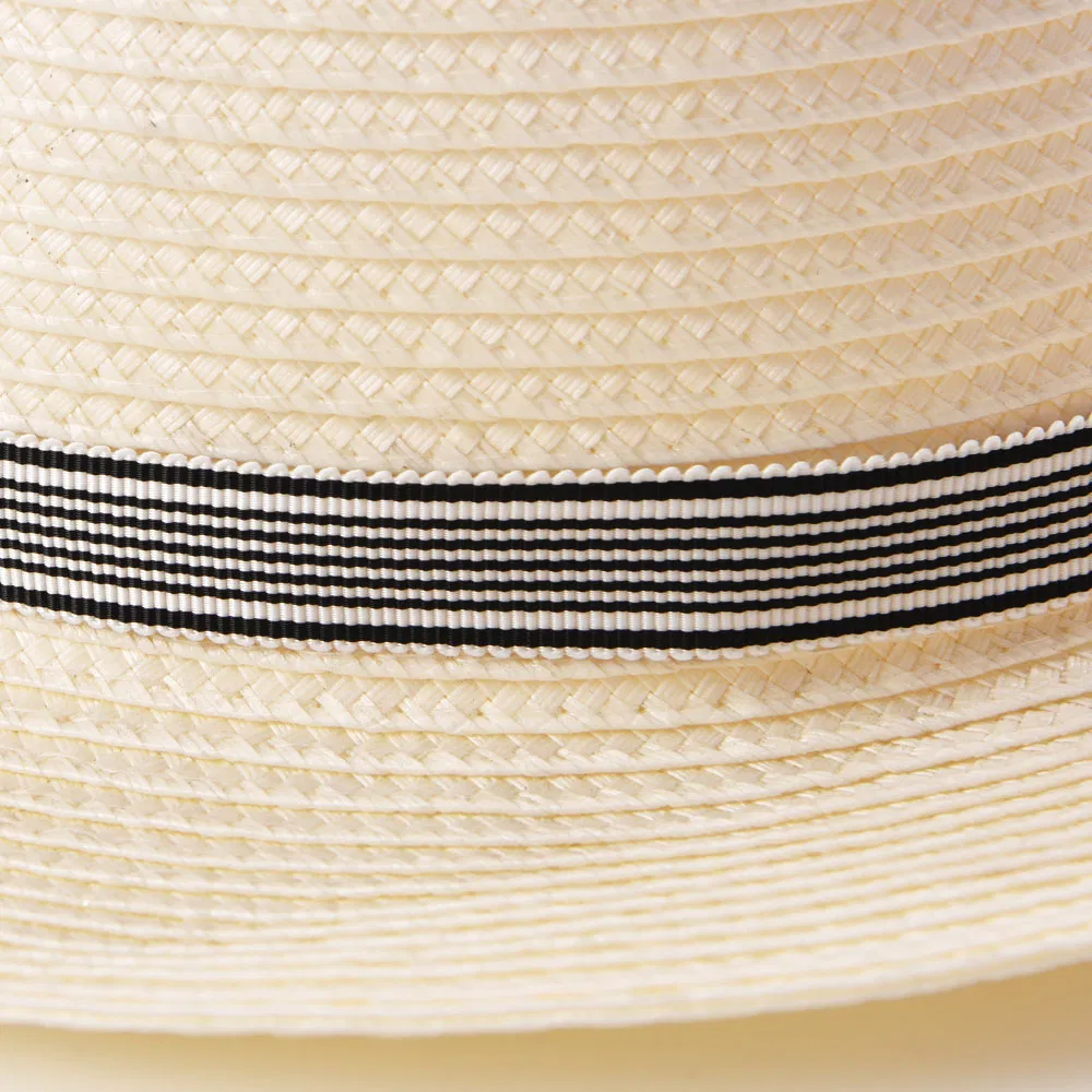 16mm Striped White Black Petersham Millinery Ribbon