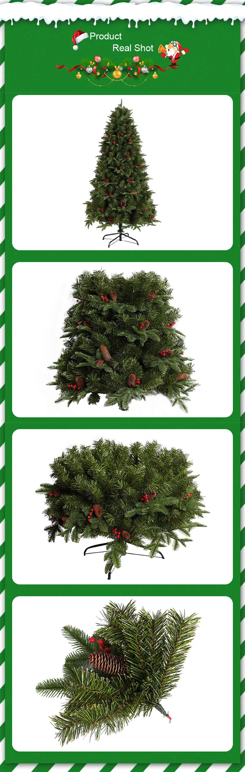 180cm Red Pine Cone Encrypted Mixed Exquisite Christmas Tree Flame Retardant Material