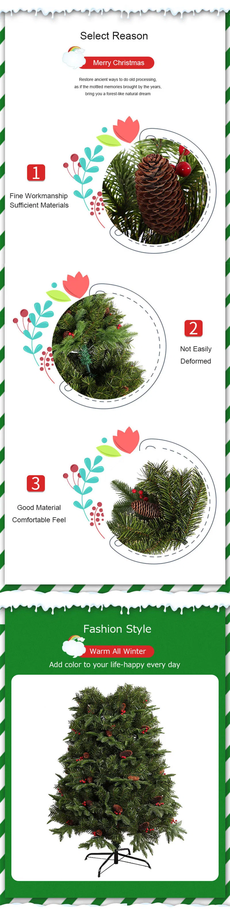 180cm Red Pine Cone Encrypted Mixed Exquisite Christmas Tree Flame Retardant Material