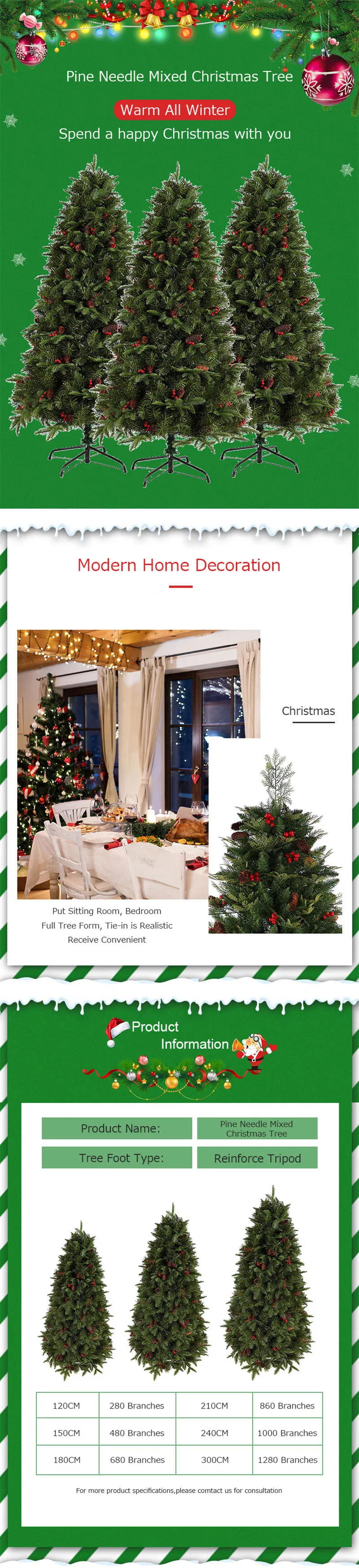 180cm Red Pine Cone Encrypted Mixed Exquisite Christmas Tree Flame Retardant Material