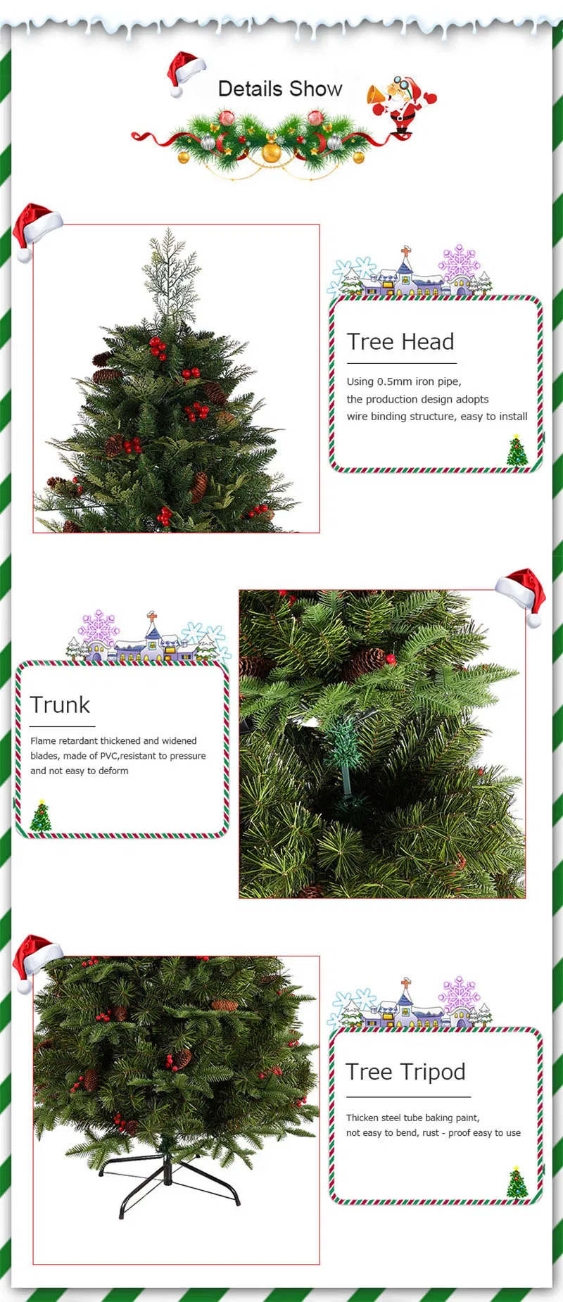 180cm Red Pine Cone Encrypted Mixed Exquisite Christmas Tree Flame Retardant Material