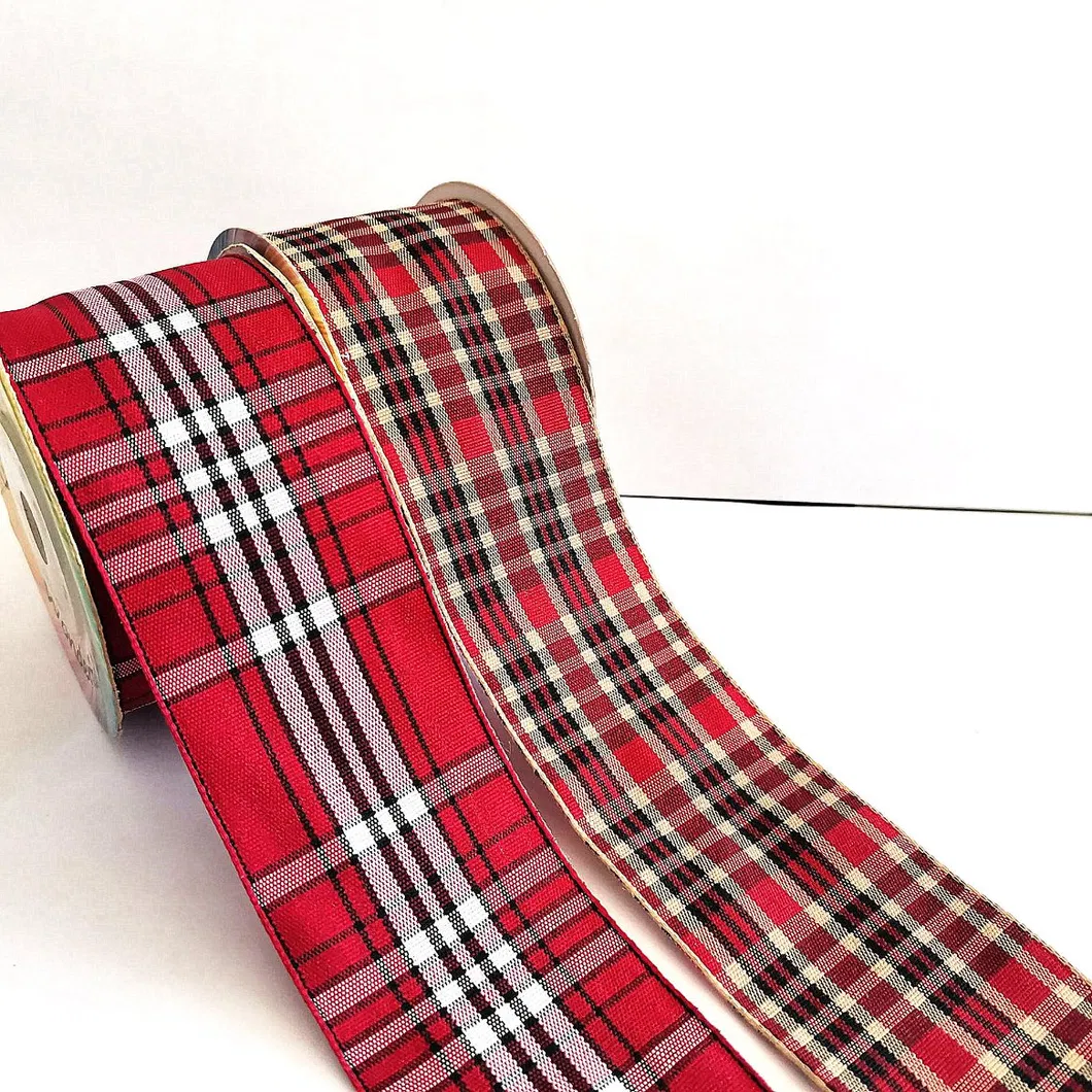 2020 Amazon Hot Selling Wholesale 3 Inch Gingham /Lattice Ribbon Polyester