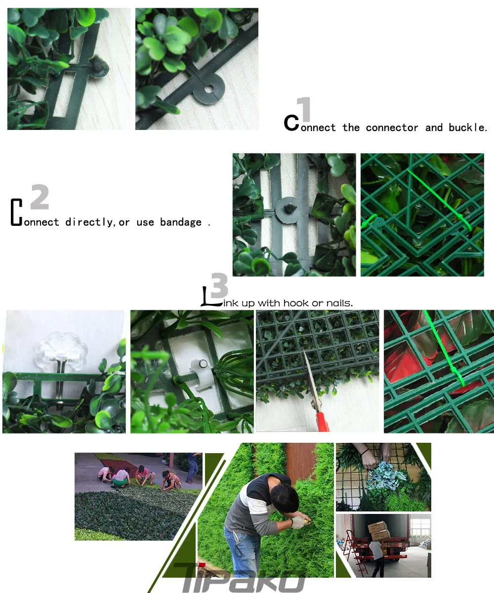 2021 100*100cm PP Festival Artificial Shrub Hedge Screening for Outdoor