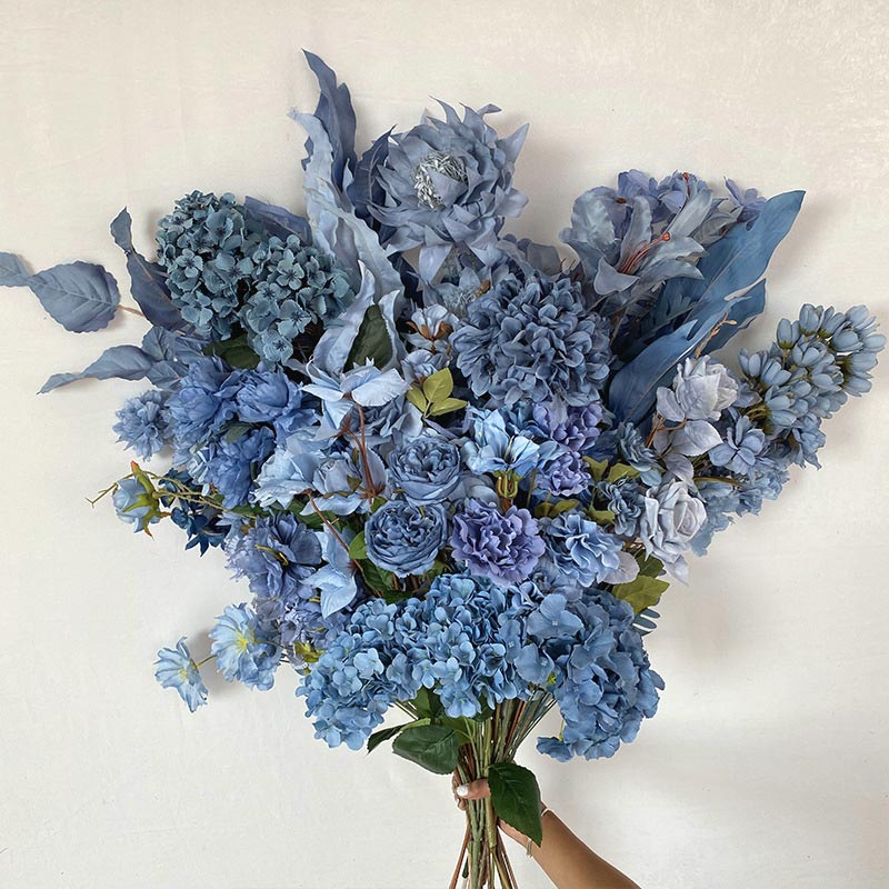 How Do You Clean Elegant Dusty Blue Artificial Silk Flowers Without Damaging Their Color