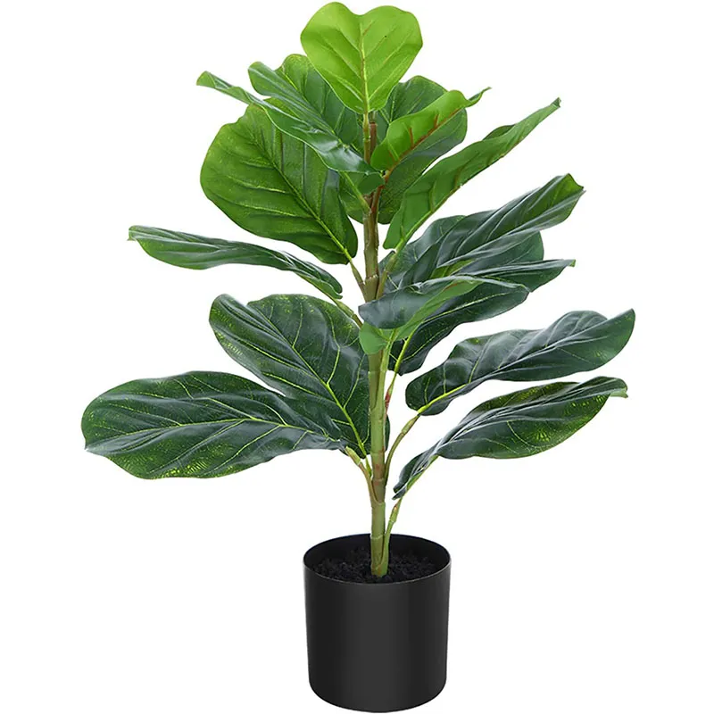 22" Artificial Mini Fiddle Leaf Fig Tree, Faux Tree Used for Home Office Decoration Artificial Plants Trees