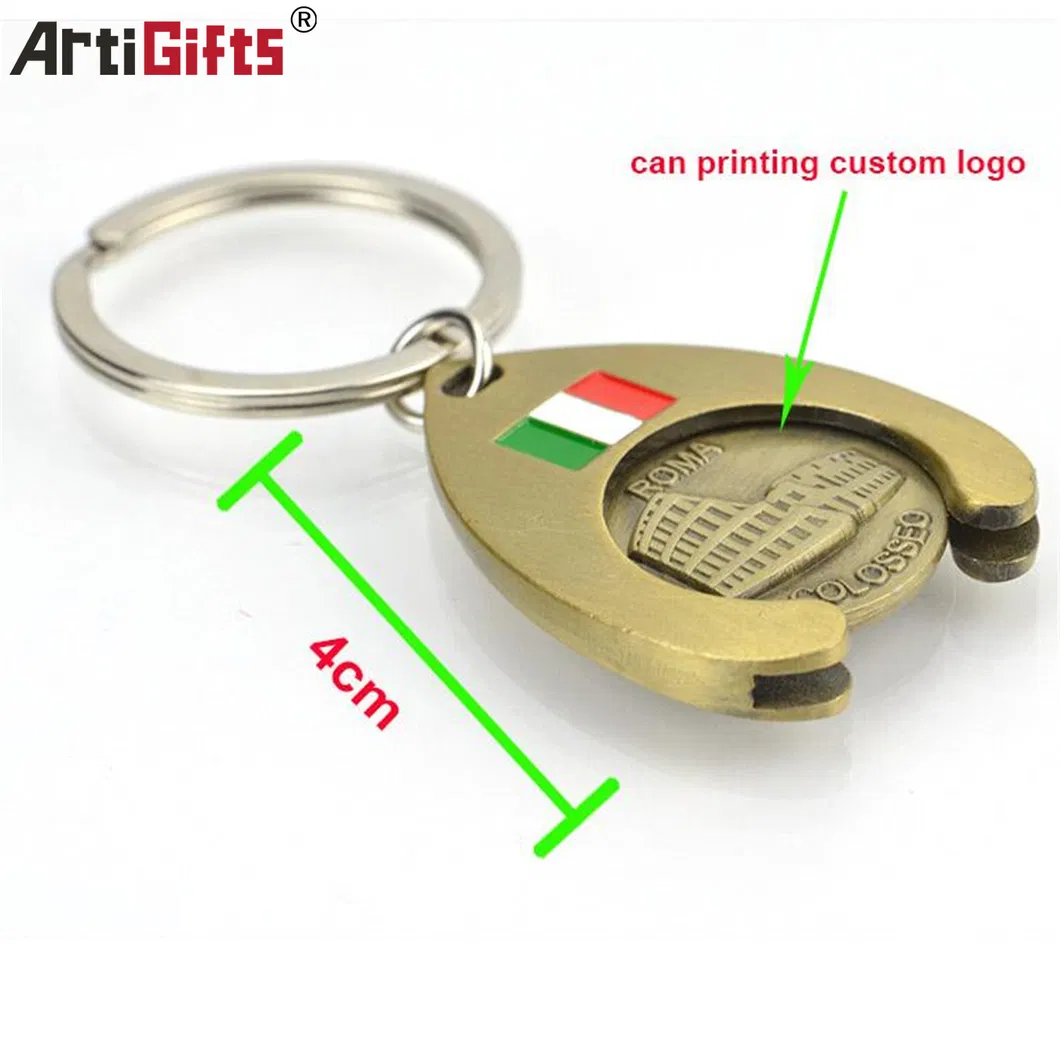 2D Metal Euro Trolley Coin with Design