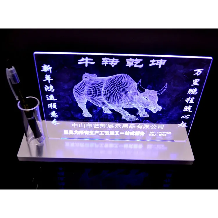 3D Night Lights Acrylic Transparent 3D Three-Dimensional Luminous Board Shining Colorful Fish Night Light 3D Business Gifts