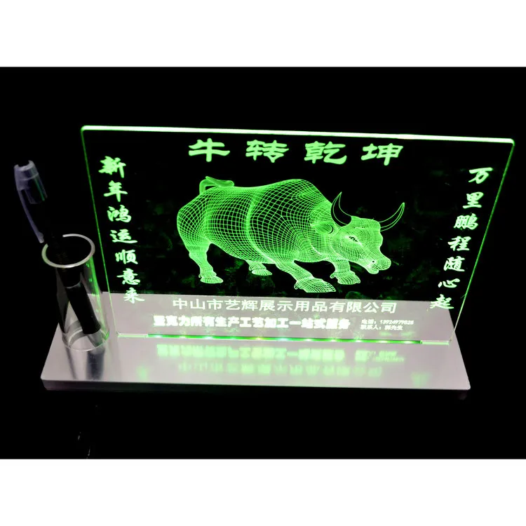 3D Night Lights Acrylic Transparent 3D Three-Dimensional Luminous Board Shining Colorful Fish Night Light 3D Business Gifts