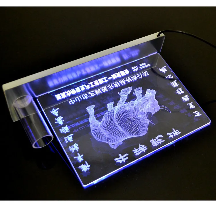 3D Night Lights Acrylic Transparent 3D Three-Dimensional Luminous Board Shining Colorful Fish Night Light 3D Business Gifts