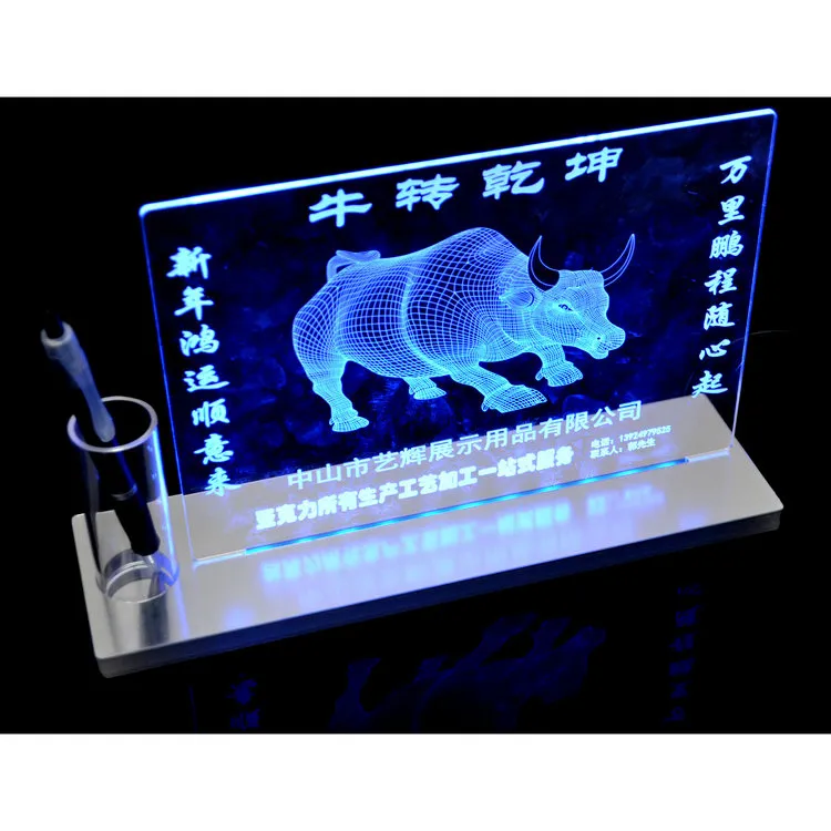 3D Night Lights Acrylic Transparent 3D Three-Dimensional Luminous Board Shining Colorful Fish Night Light 3D Business Gifts