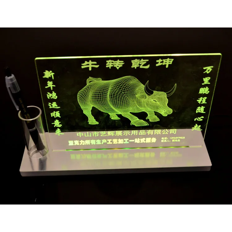 3D Night Lights Acrylic Transparent 3D Three-Dimensional Luminous Board Shining Colorful Fish Night Light 3D Business Gifts