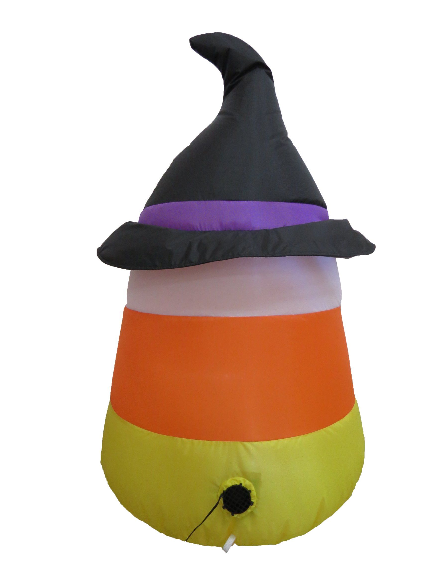4FT Halloween Inflatable Corn with Wizard Hat LED Lights Outdoor Indoor Holiday Decorations