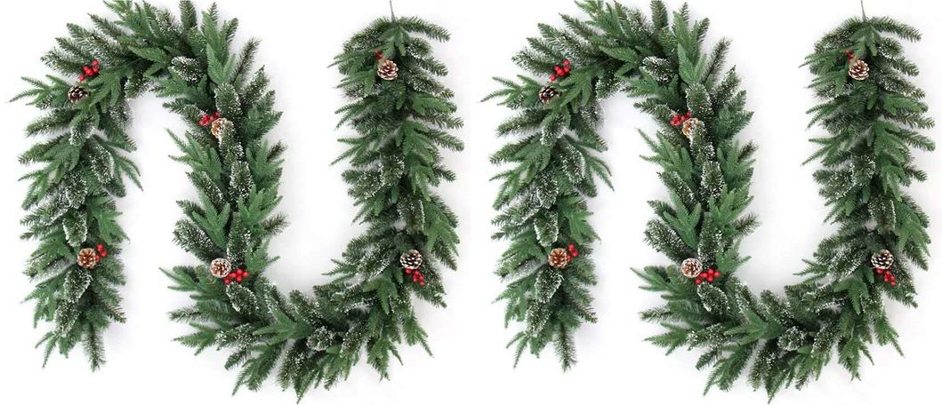 60cm Christmas Wreaths with Pinecone Golden Balls Bow Tie Golden Fruits