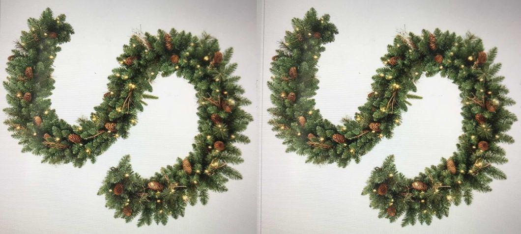 60cm Christmas Wreaths with Pinecone Golden Balls Bow Tie Golden Fruits