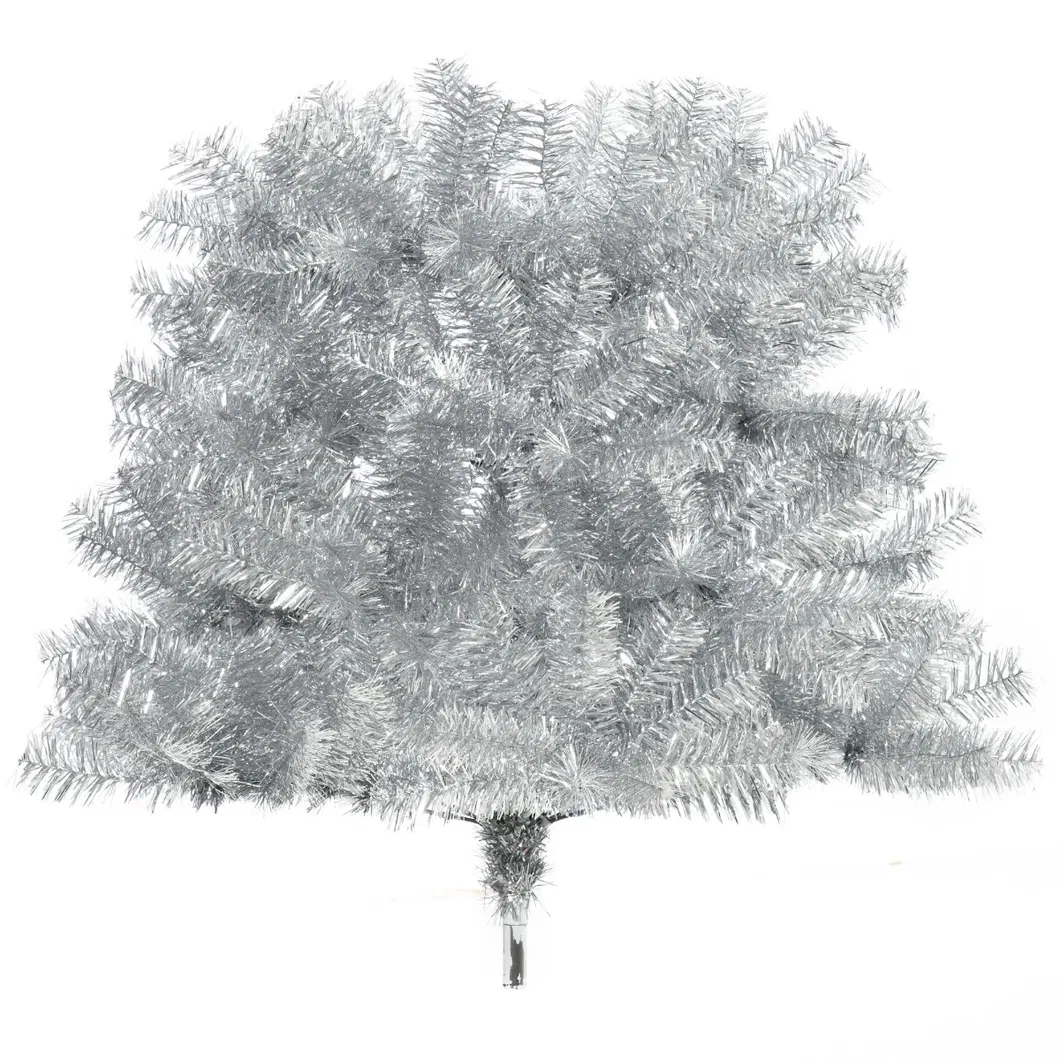 6FT Artificial Christmas Tree Full Pine Holiday Home Decoration with Silver