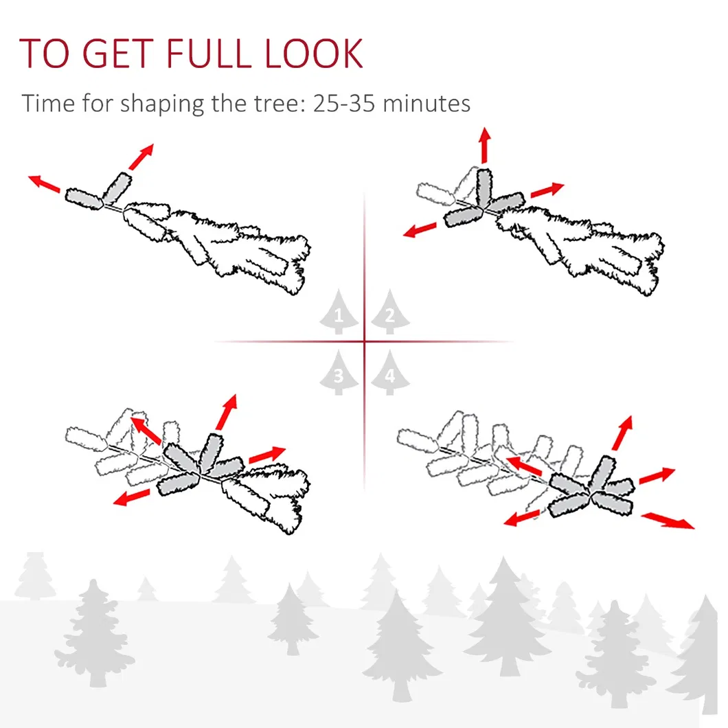 6FT Artificial Christmas Tree Full Pine Holiday Home Decoration with Silver