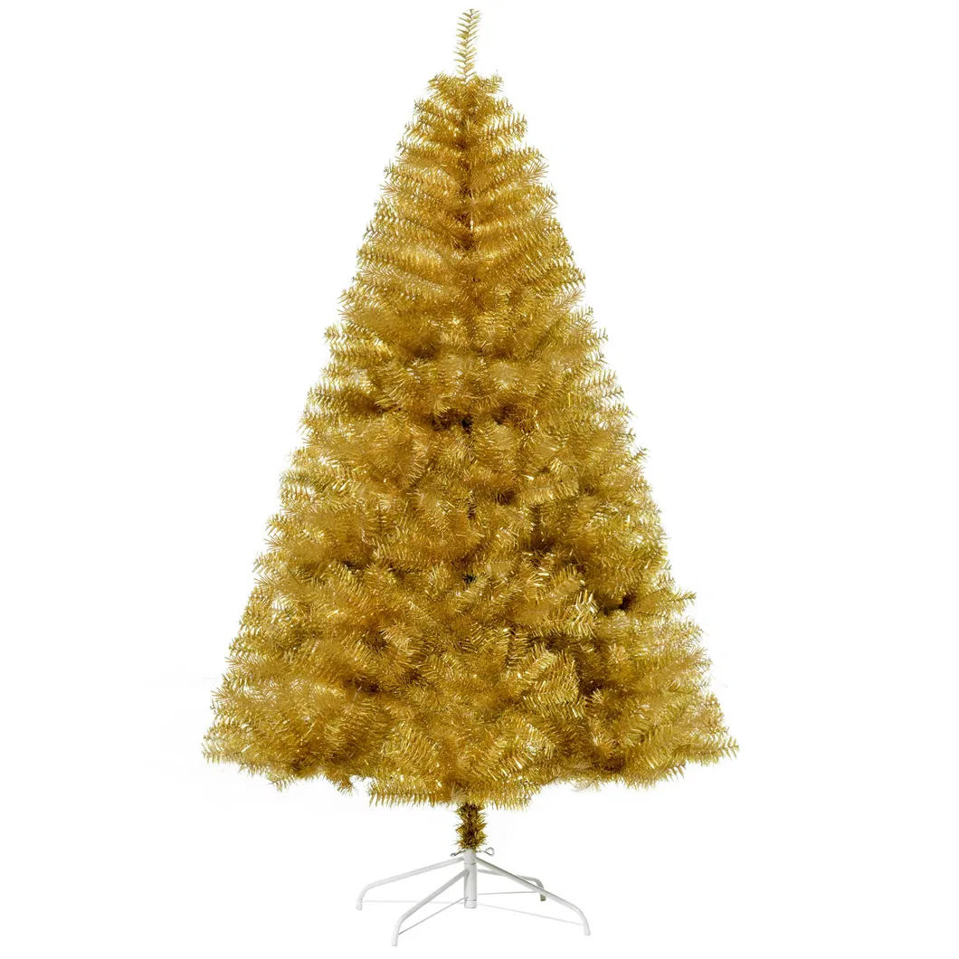 6FT Artificial Christmas Tree Full Pine Holiday Home Decoration with Silver