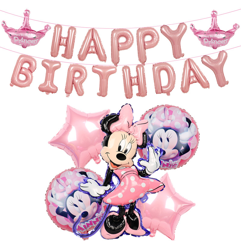 9PCS/Set Mickey Minnie Party Theme Decoration Aluminum Film Balloon