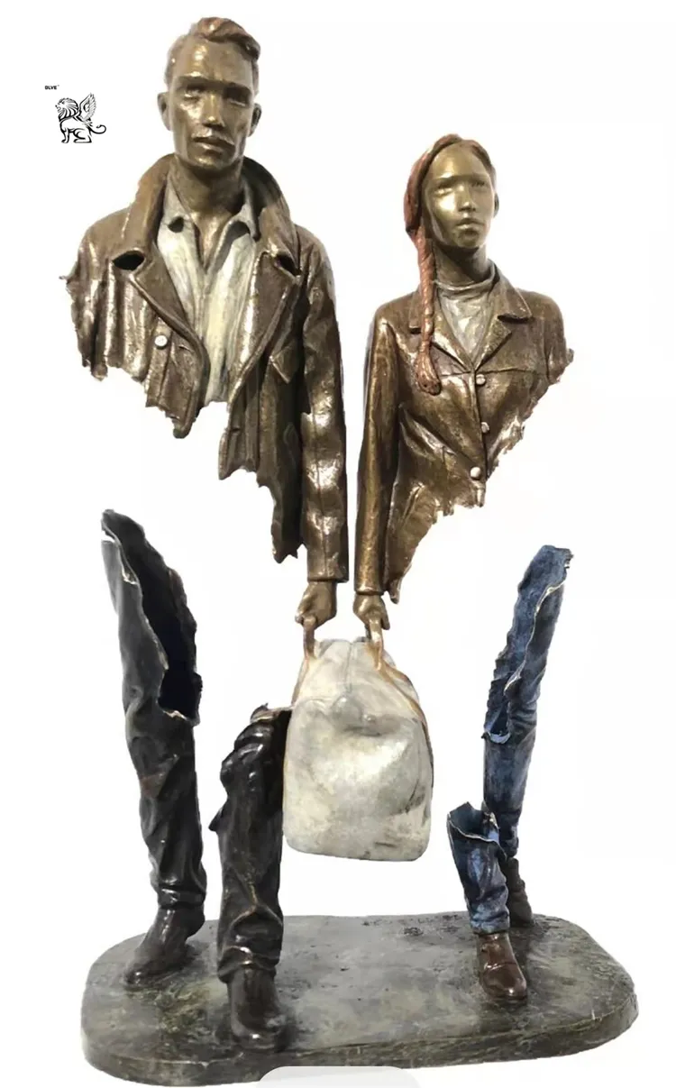 Abstract Modern Art Decoration Life-Size Couple Statue Bronze Sculptures Bsg-155