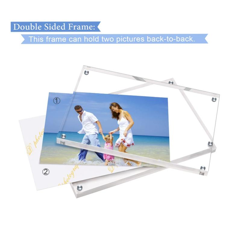 Acrylic 5X7 Picture Frames Horizontal Magnetic Double Sided Photo Frame