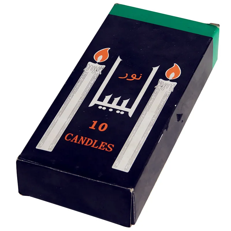 Africa Market 35g 19cm Paraffin Wax White Long Taper Candle