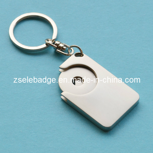 Alloy Coin Holder Keyring with Misty Finish (Ele-K063)