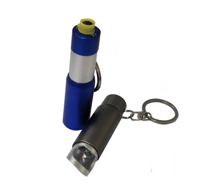 Aluminum 3 LED Mini Torch Light Metal Flashlight with Keychain Keyring