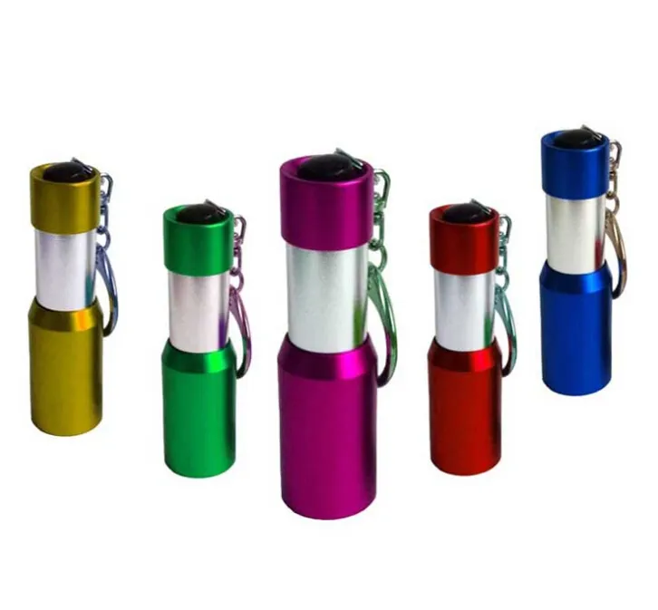 Aluminum 3 LED Mini Torch Light Metal Flashlight with Keychain Keyring