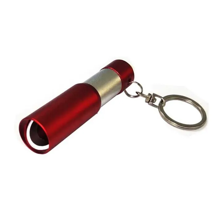 Aluminum 3 LED Mini Torch Light Metal Flashlight with Keychain Keyring