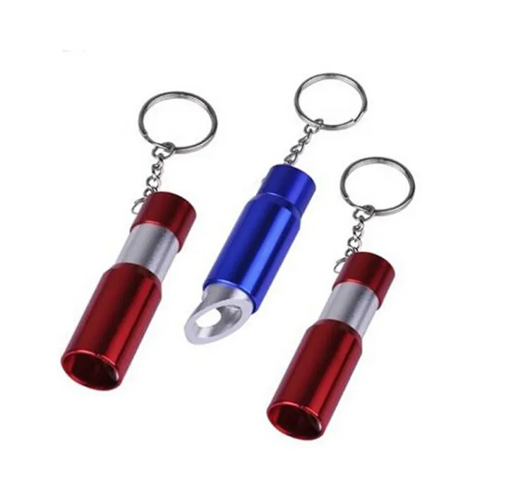 Aluminum 3 LED Mini Torch Light Metal Flashlight with Keychain Keyring