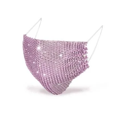 Amazon Hot Sale Sparkly Rhinestone Mesh Mask for Women, Masquerade Nightclub Party Chain Bling Crystal Face Masks