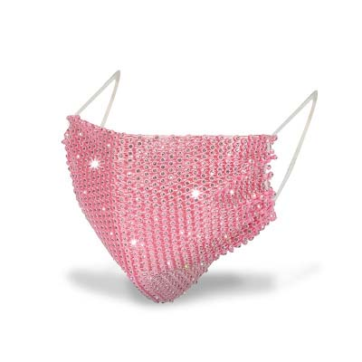 Amazon Hot Sale Sparkly Rhinestone Mesh Mask for Women, Masquerade Nightclub Party Chain Bling Crystal Face Masks