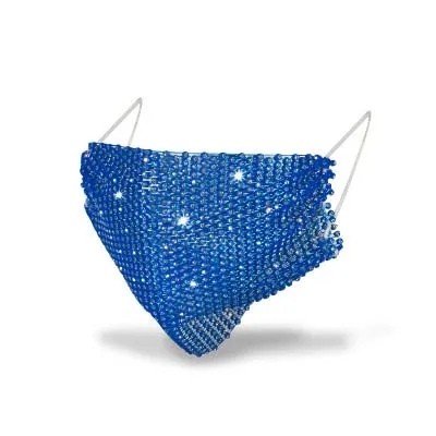 Amazon Hot Sale Sparkly Rhinestone Mesh Mask for Women, Masquerade Nightclub Party Chain Bling Crystal Face Masks
