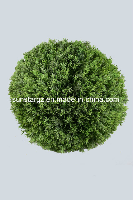 Anti UV Plastic PE Artificial Plant Pond Cypress Ball for Home Garden Decoration ( 39155 )