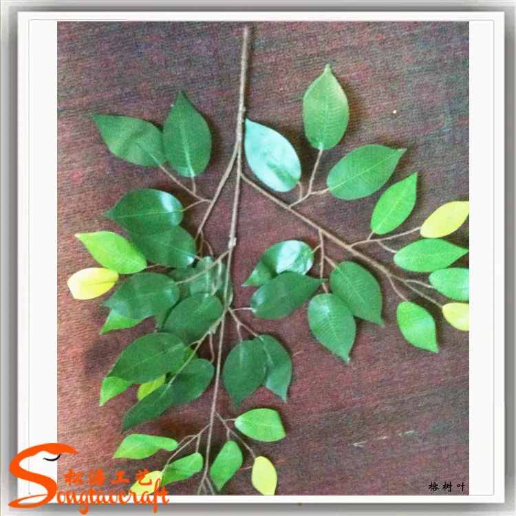 Artificial Ficus Leaf White Banyan Leaves on Wholesale