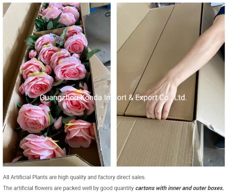 Artificial Peony with Leaves on Single Branch