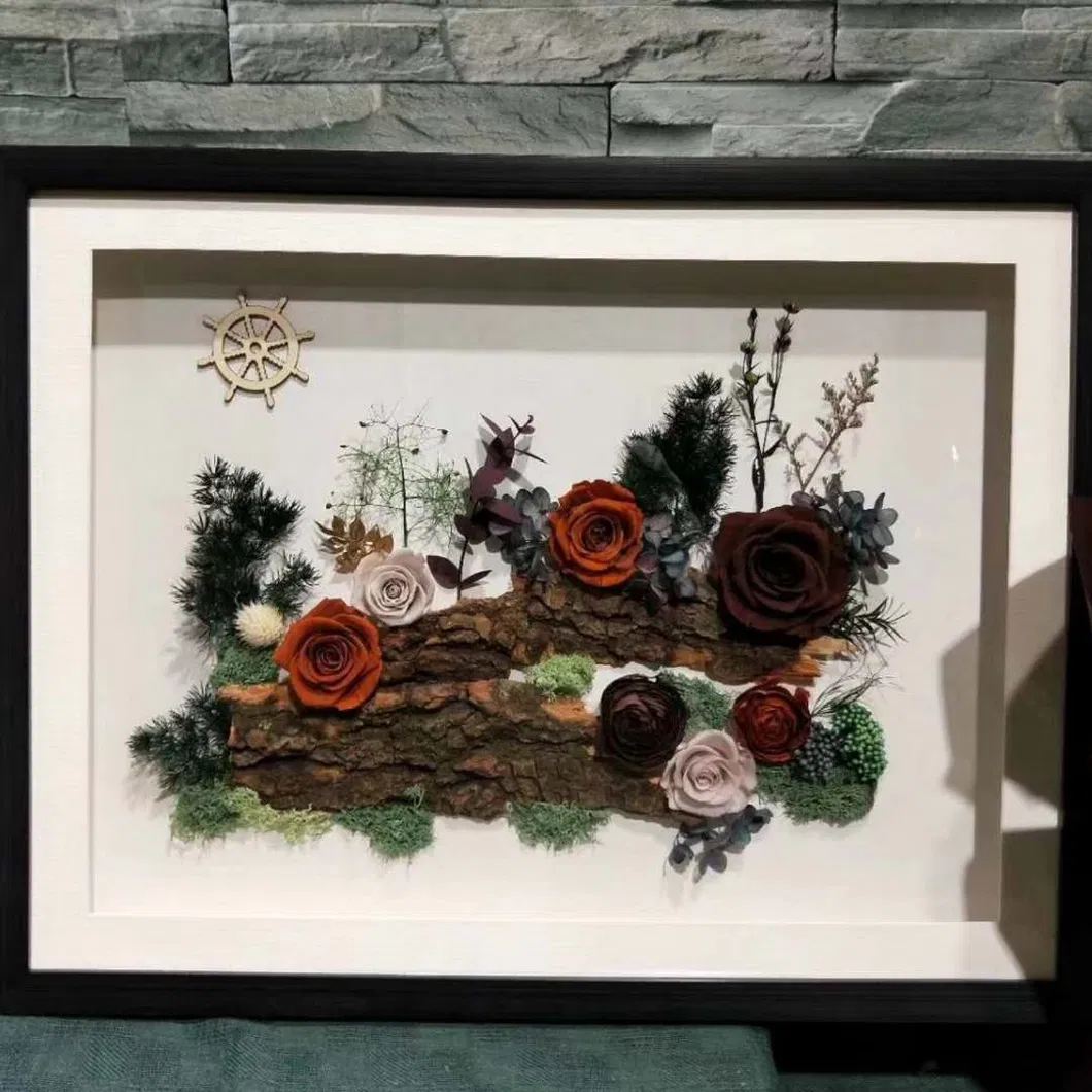 Best Selling Ornamental Preserved Flowers Preserved Eternal Flower Painting for Decoration
