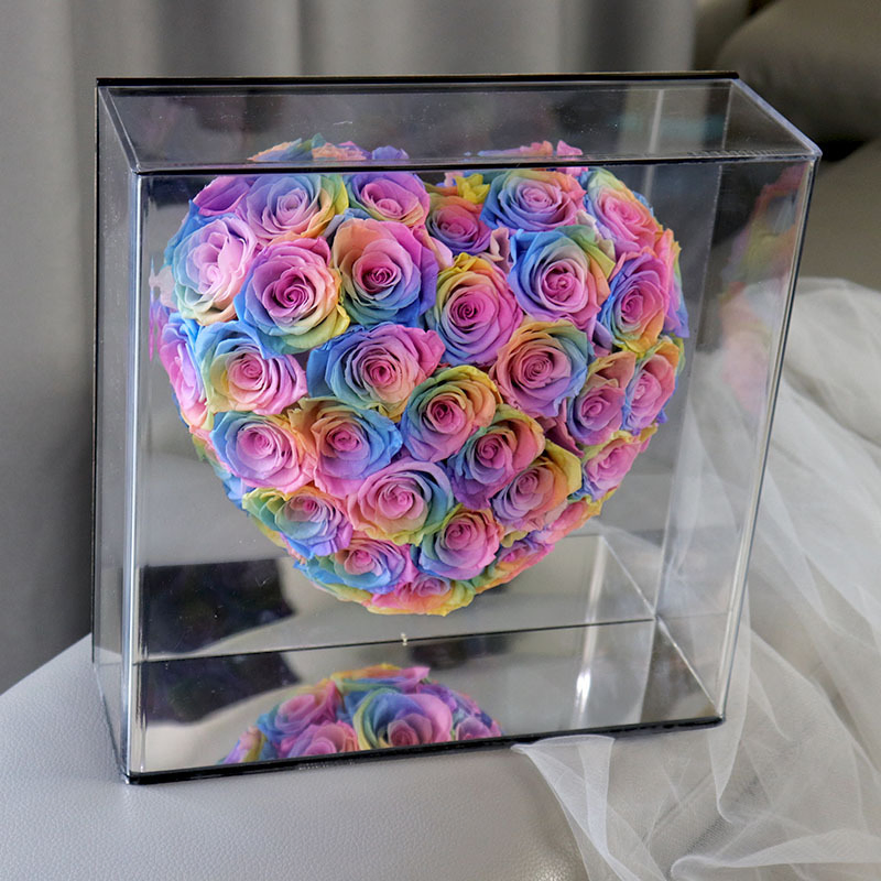 Best Valentine's Day Gifts Preserved Flower Rose Eternal Preserved Rose in Acrylic Box for Gift