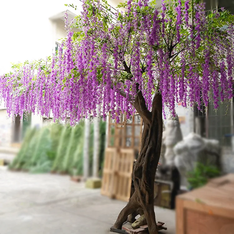 Big Event Decoration Artificial White Fake Wisteria Flowers Blossom Trees for Sale