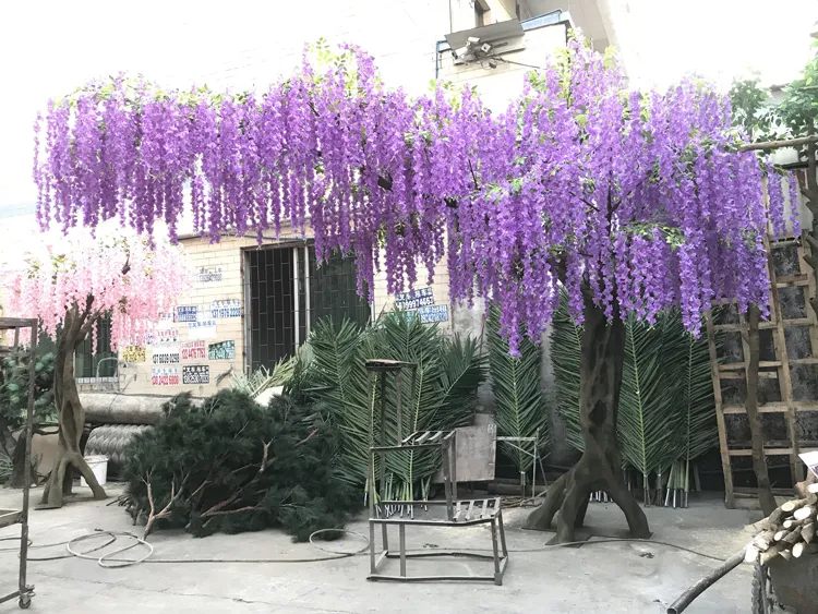 Big Event Decoration Artificial White Fake Wisteria Flowers Blossom Trees for Sale
