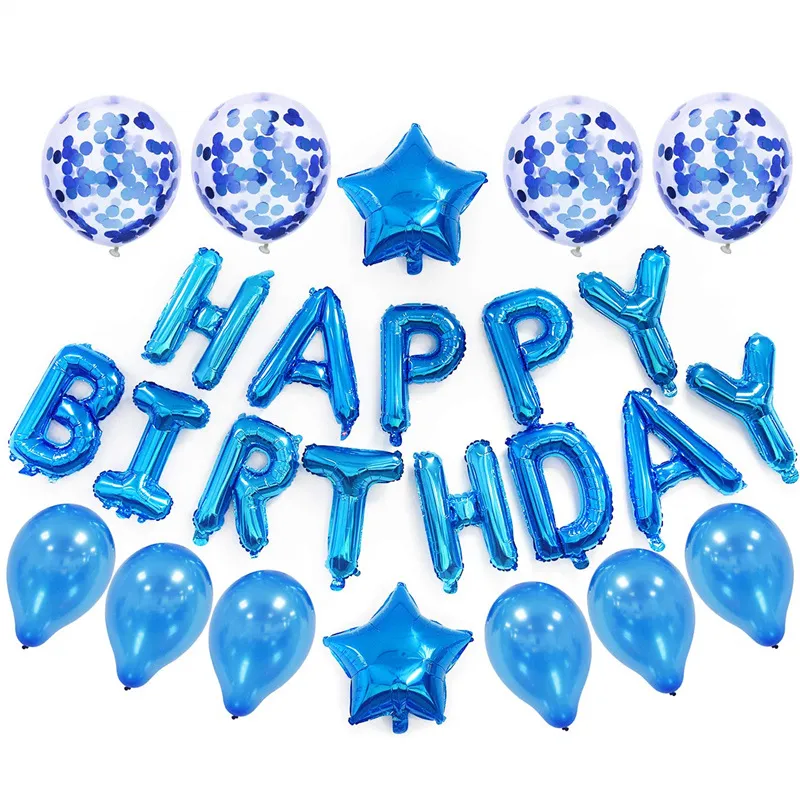 Birthday Party Decoration Scene Girl Romantic Theme Happy Birthday Balloon Set