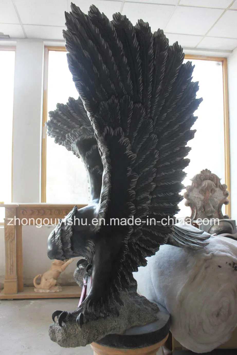Black Stone Carved Eagle