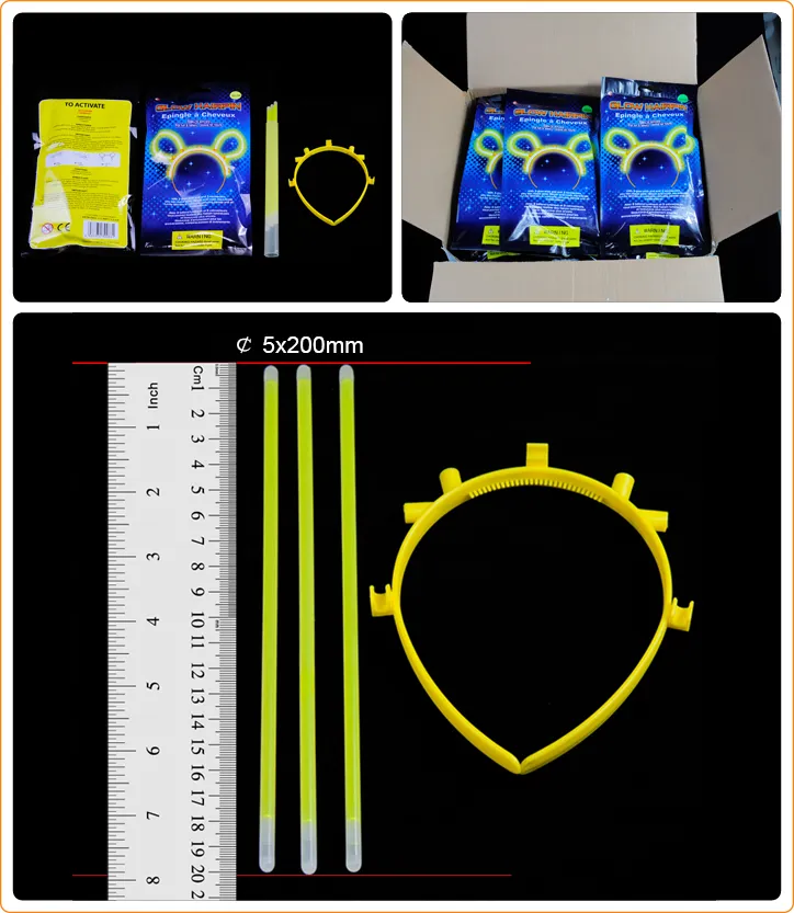 Blister Card Glow Hairpin for Party and Holiday