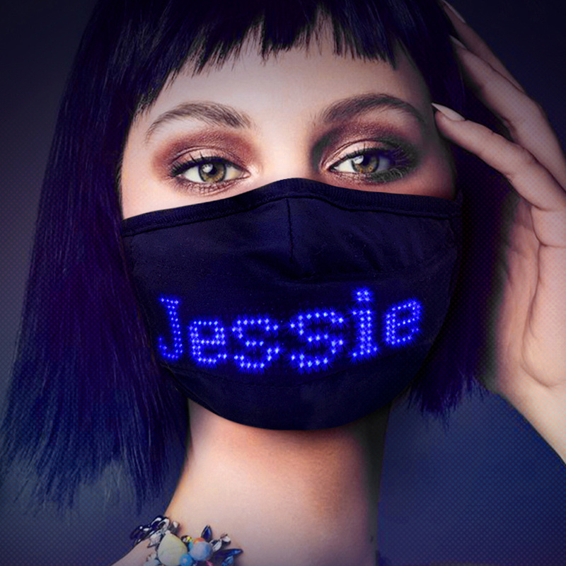 Bluetooth LED Flashing Mask for Christmas Rave Party Rechargeable LED Display Mask