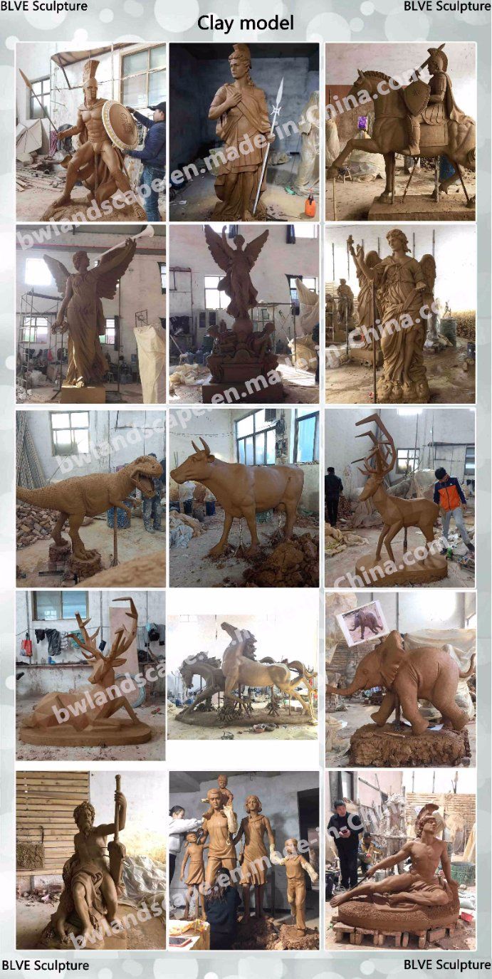 Blve Modern Outdoor Garden Art Metal Wild Ferocious Bronze Life Size Wolf Statue Sculpture